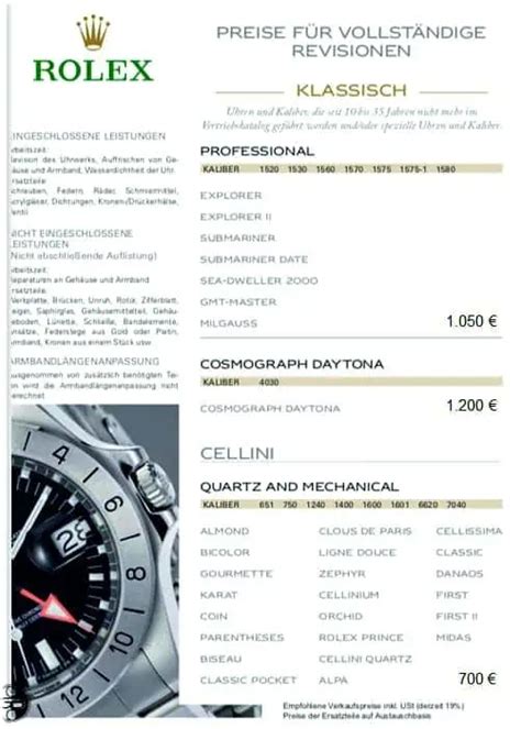 rolex revision preisliste|rolex service schedule.